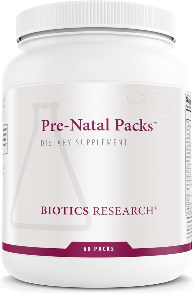 Biotics Research Pre Natal Packs™ Pre Natal Nutrition Support, Post Natal Formula, Includes Omega3s, Iodine and Folate, Nutritional Needs for Pregnant, Lactating and Women Wishing to Conceive, 60 Pack