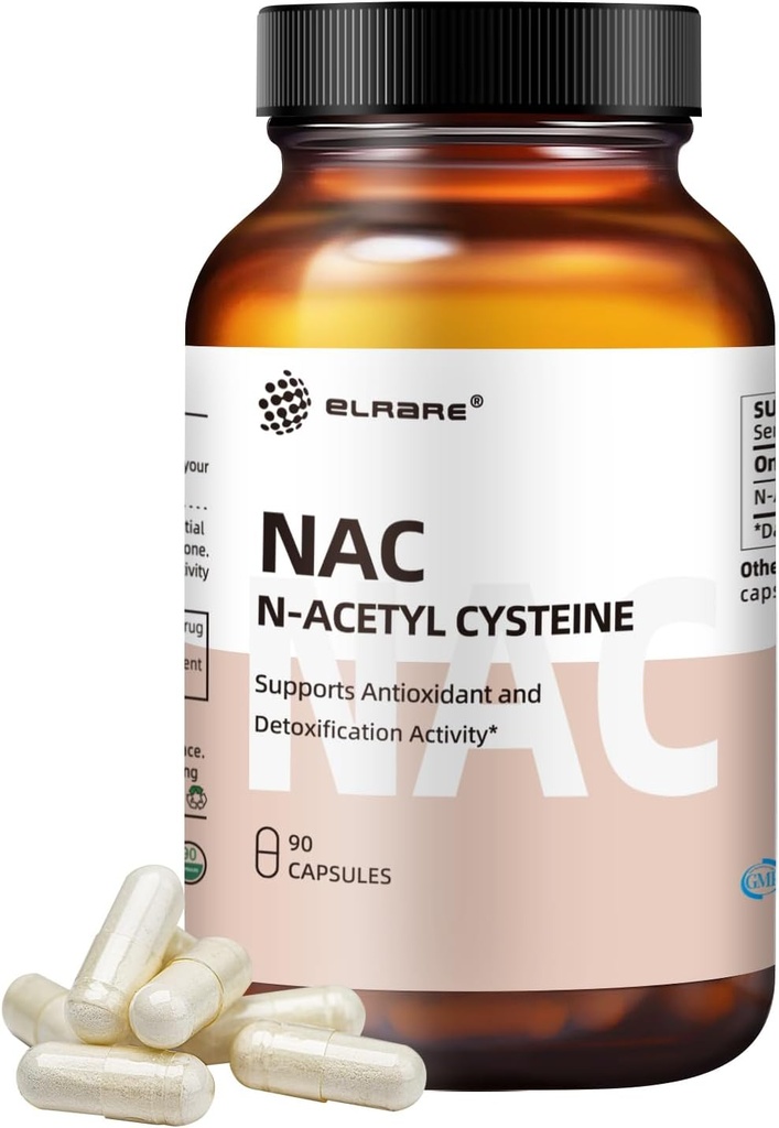 N-Acetyl-L-Cysteine (NAC) Supplement 450mg,Antioxidant,Promotes Liver&Kidney Detox,Supports Respiratory Health and Immune Function,90 Capsules