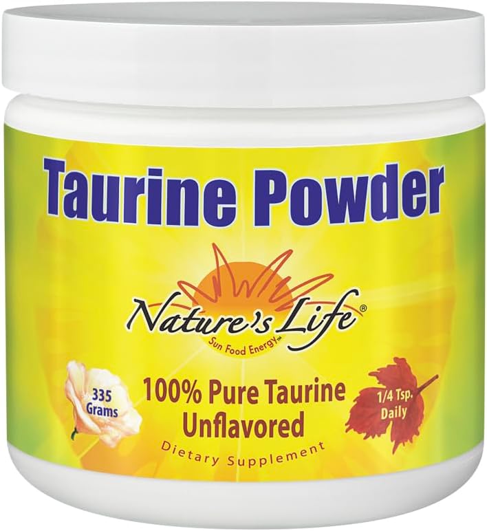 Nature's Life Pure Taurine Powder, Unflavored | ヘルシーな心血管機能と神経機能をサポート | 335g, 1000mg/serving