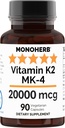 カプセルごとのMK-4 20000 mcg - 90のVegeのカプセルとしてMONOHERBのビタミンK2