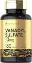Carlyle Vanadyl Sulfate 10mg | 180 Tablet Capsules | with Chromium Picolinate | Vegetarian, Non-GMO, Gluten Free Supplement