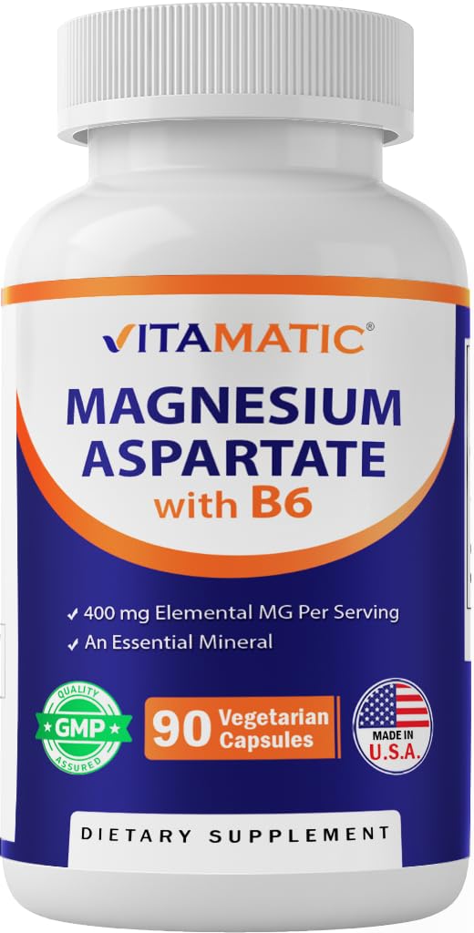Vitamaticのマグネシウムはサービングごとの400mgを- 90のベジタリアンのカプセル-最高の吸収のためのB6を加えました-筋肉、接合箇所および中心の健康を支えて下さい*