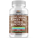 Stamiron Lions Maneの補足のトルコの尾のきのこのカプセルはCordycepsのエキス及びReishiのきのこのきのこのカプセルを-きのこのグミー、きのこの粉、きのこのコーヒー- 90の計算------------------------------------------------------------------------------------------
