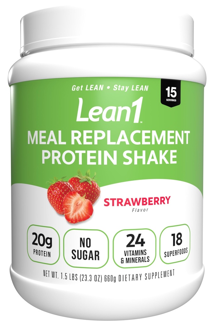 Lean1食事の取り替えの蛋白質のシェイク、いちごの味、15のサービングの管