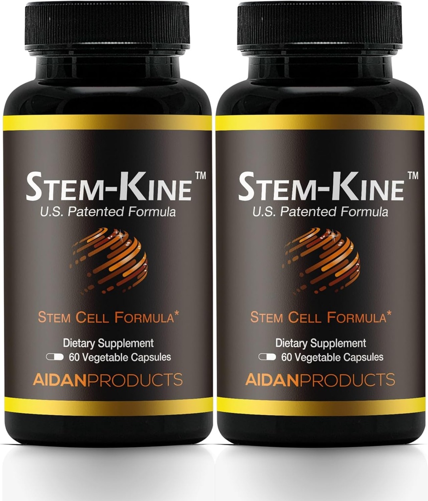 Stem-Kine Stem Cell Supplements, Clinically Proven to Increase Circulating Stem Cells, Pack of 2, Promoting Healing and Anti-Aging, 2 Pack of 60 Capsules Each