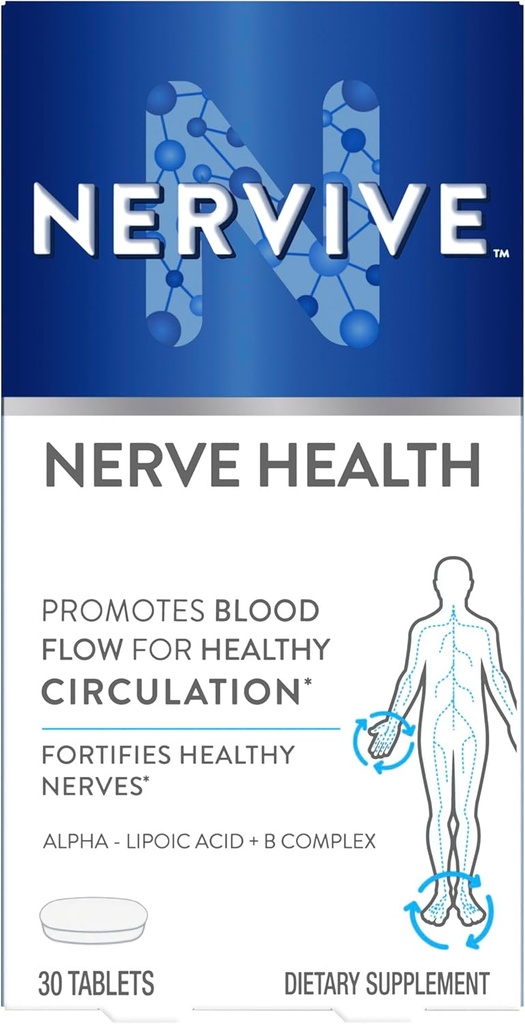 Nervive Nerveの健康、アルファLipoicの酸、Fortify Nerveの健康、健康なNerve機能、健康な血の循環、補足、タブレット、30のタブレット