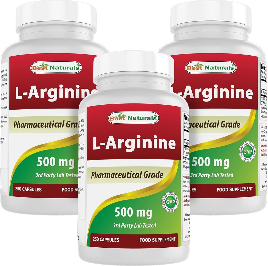 ベストナチュラルL-アルギニン500mg 250カプセル(250カウント)