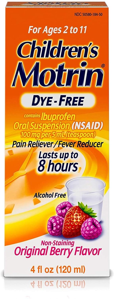 ジョンソン・アンド・ジョンソン・モトリンの子供の方式、4つのoz、染料自由、ベリー