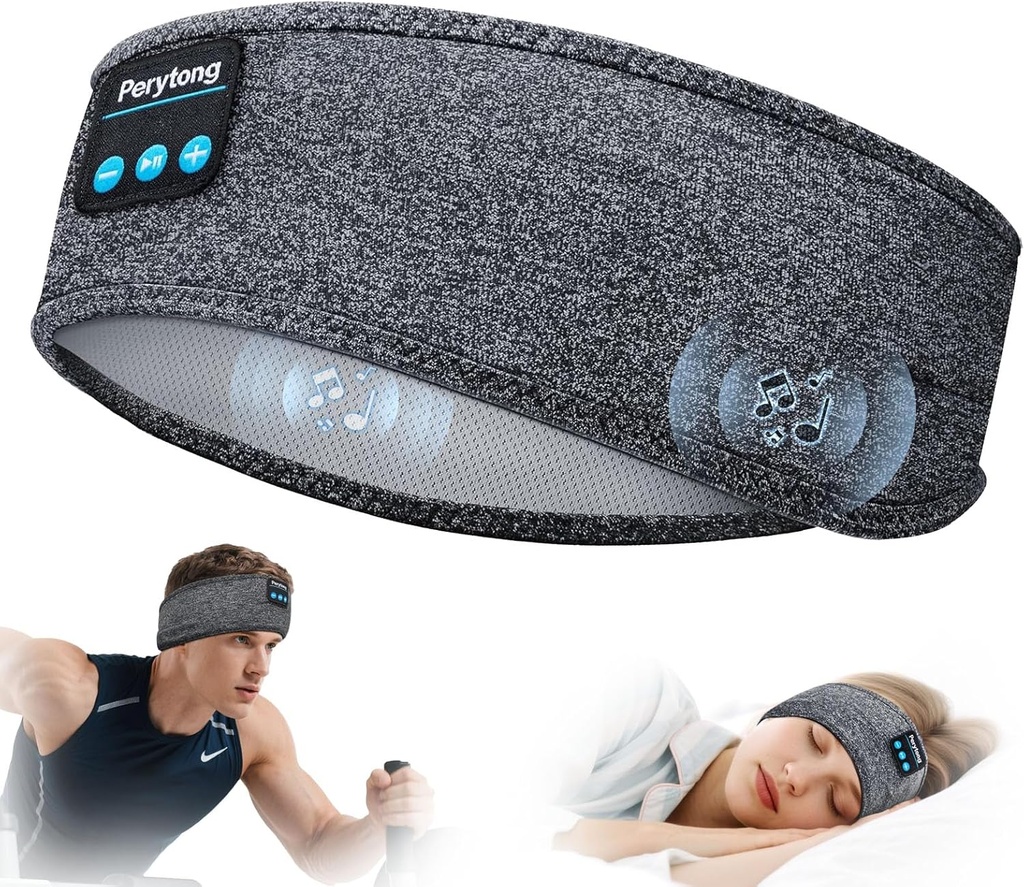 睡眠、ワークアウト、ジョギング、ヨガ、Insomnia、空気旅行、瞑想のために完全な超薄いHDステレオのスピーカーが付いているPerytongの睡眠のヘッドフォンの無線、Bluetoothのスポーツのヘッドバンドのヘッドフォン