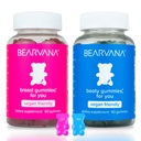 女性向けBEARVANAトップ&ピーチサポートコンボパックグミー | 9 ファーヌグリーク、マカ&フェンネルを含むハーブエキス | エッセンシャルビタミン | ベリーフレーバー | 2-パック(120グミー)