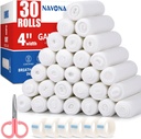 Navona Gauze Rolls 30 Pack, 4 in x 4.1 Yards, 個人的に転がされたガーゼ, マミーラップ, プレミアムガウズは、傷のためのロールを包みます