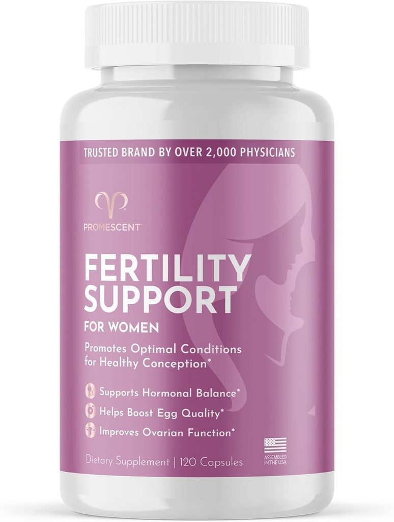 胎児のビタミンを持つ女性のためのPromescent Fertilityサプリメント - 葉酸、鉄、ビタミンC / D / B6 / B12、亜鉛、Selenium&Ashwagandhaは、健康な排卵の概念と妊娠、120カプセルをサポート
