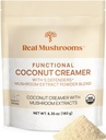 リアルマッシュルーム 機能的なココナッツ クリームと Reishi, Lucuma & Ceylon Cinnamon – Organic, Dairy-Free – ビーガンコーヒー クリーマー スムージー&ドリンク – 90 サービング オーガニッククリームココナッツパウダー