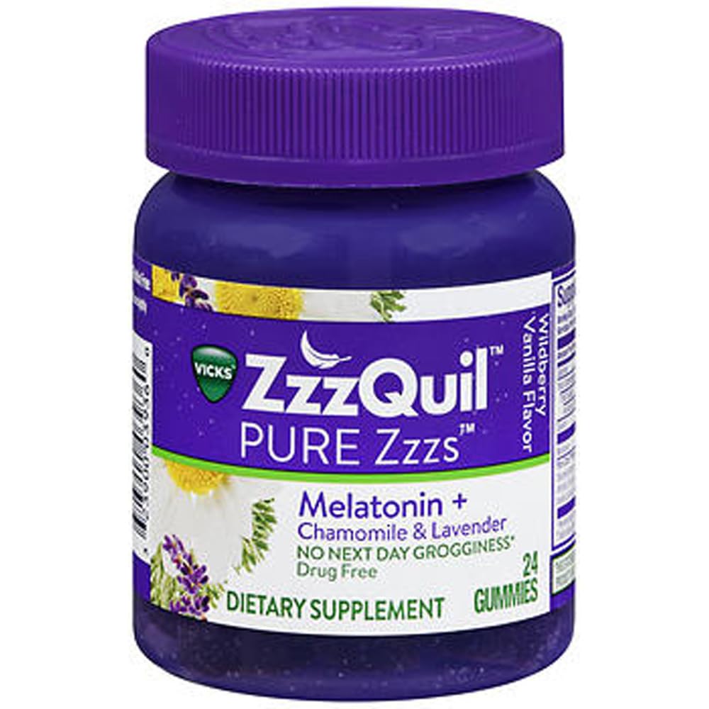 ZzzQuilの純粋なZzzsのMelatoninのガミー、睡眠の援助、Melatonin 2mg、Chamomile及びラベンダー、Melatoninの睡眠のガミー、大人のための睡眠の援助、Wildberryのバニラの味付けされた、24の睡眠のガミー