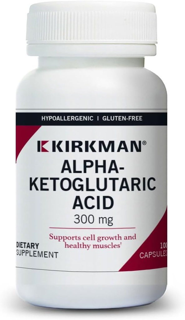 Kirkman - Alpha-Ketoglutaric Acid 300 mg - 100 Capsules - Supports Metabolism - Helps Maintain Strong Bones - Hypoallergenic