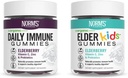 Norm's Farms Daily ImmuneとElderKids Elderberry Gummies - ビタミンC、亜鉛&プロバイオティクス - ビーガン、グルテンフリー、コーシャ、非GMO - 120ガミー