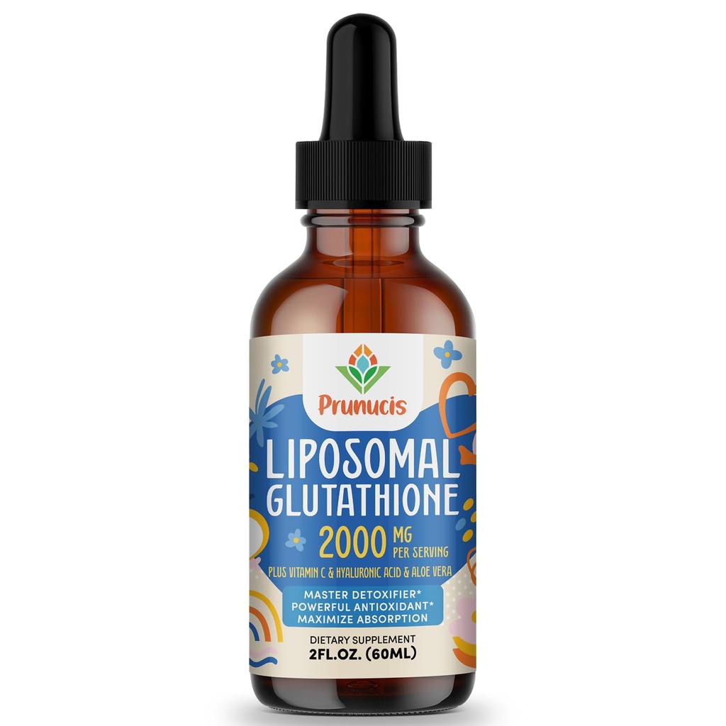 Prunucis 2000MGのLiposomalのグルタチオンの液体、98%の吸収、活動的な形態L-グルタチオンの補足、Veganの友好的、免疫システム、老化の防衛、Detox、2 FL.OZのための強力な酸化防止の複合体
