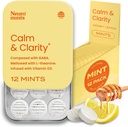 NeuroGum Calm&Clarity Mints(144ピース) - L-theanine + GABA + Vitamin D3で砂糖無料 - 記憶のための向知性脳サプリメント - カルムを強化し、男性と女性のためのストレス救済 - 蜂蜜レモン