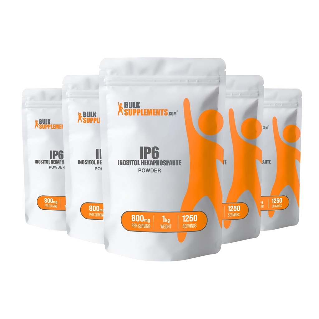 BulkSupplements.com IP6パウダー - Inositol Hexaphosphate、IP6サプリメント - Inositolサプリメント免疫サポート、グルテンフリー、給餌あたり800mg、5kg(11ポンド)(5パック)