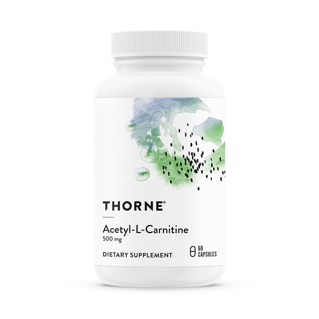 THORNE - アセチル-L-カルニチン - 500 mg - ハンド&フィートの脳機能とヘルシーな神経の感覚をサポート* - グルテン、酪農場&大豆フリー - 60カプセル