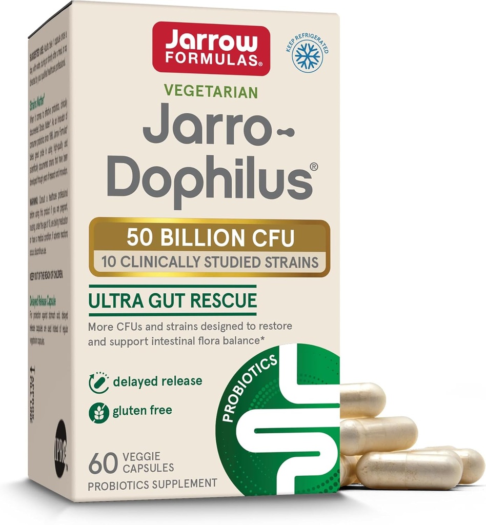 ジャローフォーミュラジャロ-Dophilus Ultra Gut Rescue - 50 Billion CFU パーサービング - Probiotics Restore、保護&腸内フローラを維持 - 60 サービング(遅延リリース)
