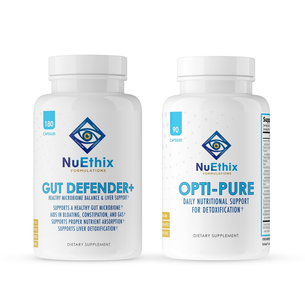 NuEthixの公式化およびMicrobiomeのバランスの補足は最適の束、30のサービングおよびGut Defender+の90のサービングを束ねます