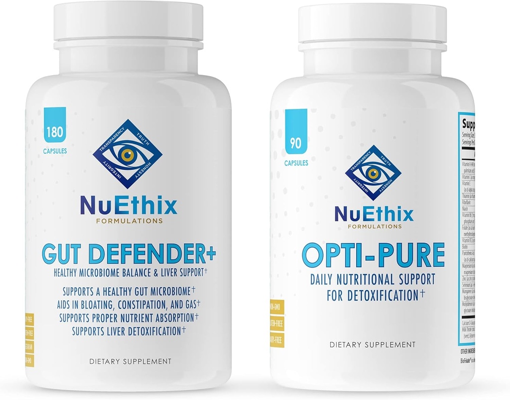NuEthixの公式化およびMicrobiomeのバランスの補足は最適の束、30のサービングおよびGut Defender+の90のサービングを束ねます