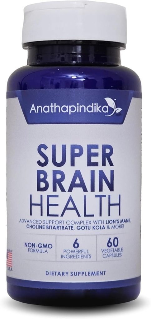 Brain Health Nootropic Supplement Lion's Mane 200mg Gotu Kola 200mg Choline 80mg Beetroots 100mg Skullcap 400mg for Memory Focus Nootropic & Brain Fog