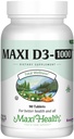 マキシ健康ビタミンD3 1000 IUの栄養補助食品 - 飲みやすい - 無臭&味のない - カルシウム吸収、免疫の健康と骨の健康を大人の女性と男性 - 90錠をサポート