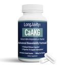 LongJuvityのカルシウム アルファKetoglutarateの時間解放AKGの補足(サービングごとの1,000mg) - Gutのヒース、骨の健康、反老化及び長寿-独立してテストされる実験室(60の腸の上塗を施してあるカプセル)