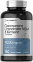 ホルバハチグルコサミンコンドロイチンMSM | 4050 mg | 180カプレット | ターメリックで | トリプルフォースフォーミュラ | 非GMO&グルテンフリーサプリメント