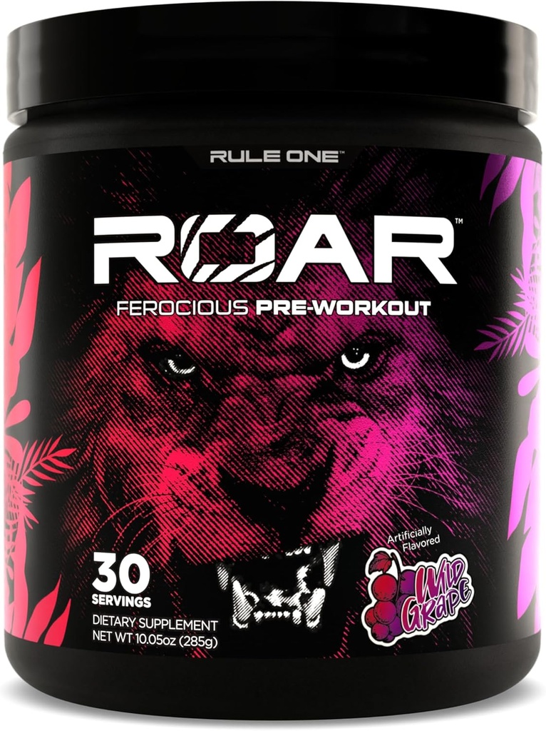 Rule 1 R1 Roar - クレアチン、ベータアラニン、Citrulline、Electrolytes&Caffeine(30サービング、ワイルドグレープ)とプリワークアウトパウダー