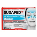 SudafedのPEの頭部の輻輳+マカスの救助はSinus圧力、Congestion、及び頭痛、アセトアミノフェン、Guaifenesin及びPhenylephrine HCI、24のctと非眠性のDecongestantのためのタブレットを錠剤にします