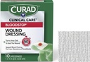 CURAD BloodStop® Wound Dressing | 1" x 1" | Hemostatic Gauze は、Bleeding を素早く停止するのに役立ちます | カット、研磨、ノーズブルは | 10 カウント