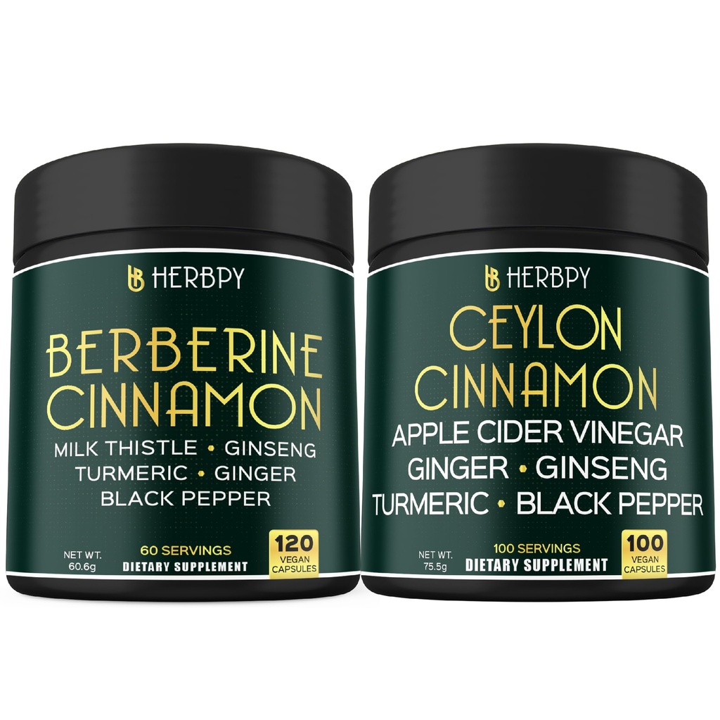 バンドル7in1 Berberine HCl 97%サプリメント&6in1プレミアムセイロンシナモンサプリメント