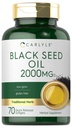 カルリールブラックシードオイルソフトジェルカプセル | 2000mg | 70Pills | for Women & Men | Non-GMO、グルテンフリーハーブサプリメント