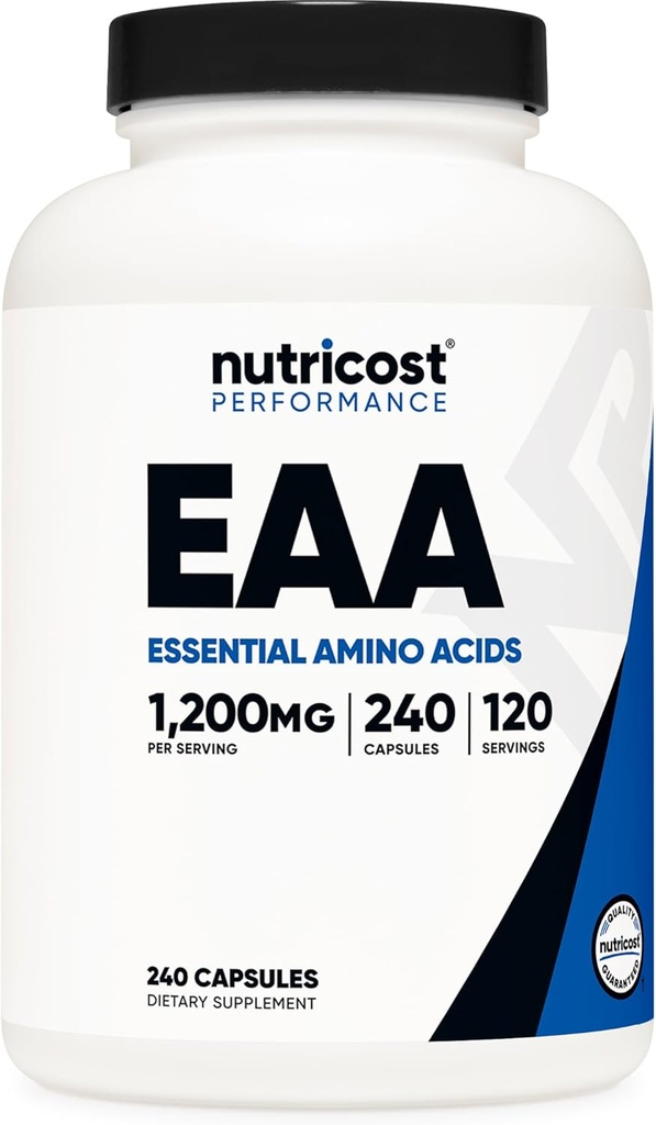 Nutricost EAAカプセル1200mg、240カプセル - エッセンシャルアミノ酸、120サービング - Non-GMO、グルテンフリー&ビーガン