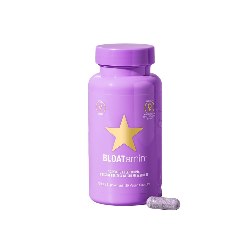 HAIRtamin BLOATamin - ビーガンシナジーブレンド | ブロッキングリリーフサプリメントカプセル | 男性&女性 | ブロッキングリリーフ用消化酵素・ガス胃痛・水保持・不快(1パック)