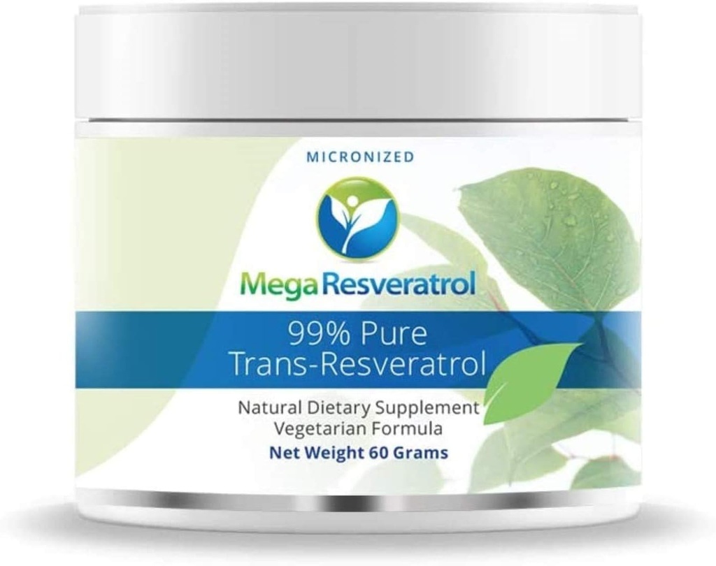 メガResveratrolの粉、薬剤の等級、99%の純粋なMicronizedのトランスResveratrol、60グラムの粉、証明される純度。 受験者無料