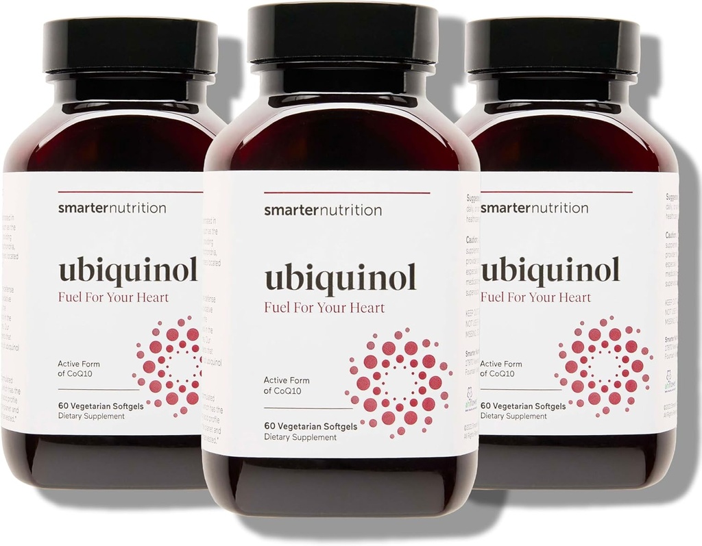 SMARTERNUTRITION Ubiquinol 100mg + 天然植物ベースの完全オメガ3 6 9 - 臨床的にAhiflower®オイル - 心臓サポートのための超吸収CoQ10 - 非GMO - 180 Softgels[90日の供給]