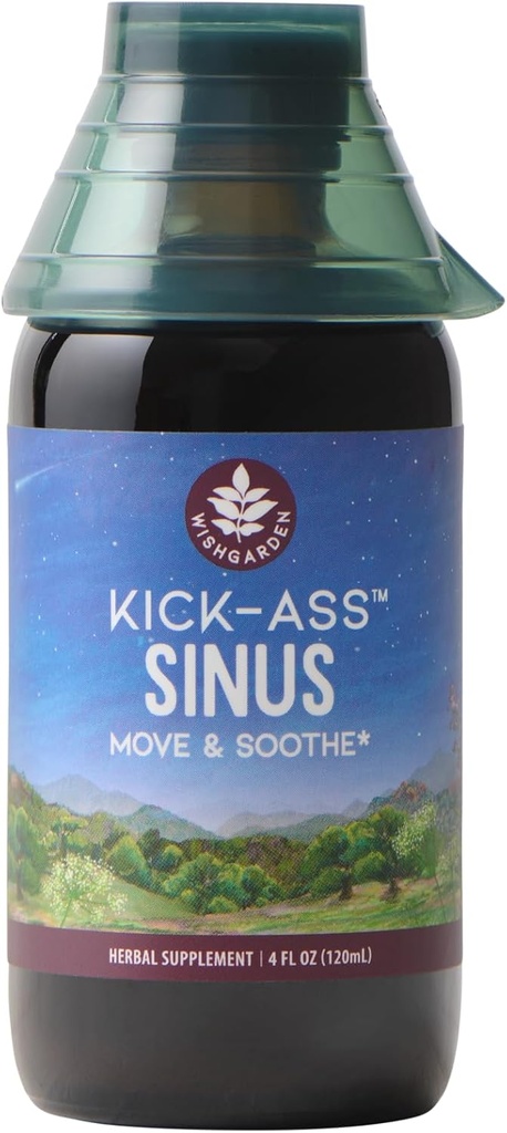 WishGardenハーブキックアスSinus - ハーブSinusの救済、Sinusの混雑緩和とSinusの圧力救済大人、自然Sinusの救済とSinusのDecongestant、オールシーズンSinusサポート、4oz