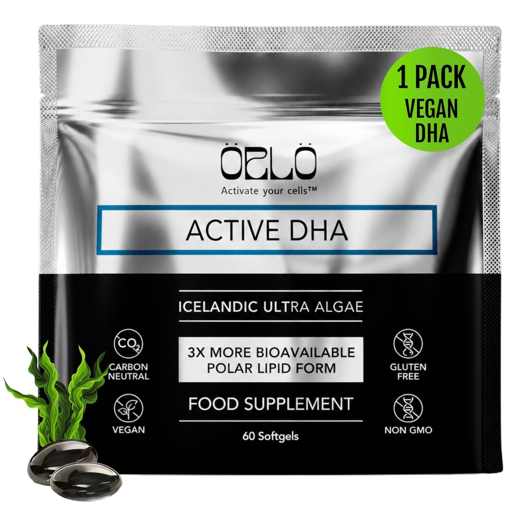 オルロDHA - ビーガンDHAサプリメント(EPA&DHA) - Omega 3フィッシュオイル&キルオルタナティブ - 植物ベースのオメガ-3藻油 - 脳&ハートサポート(60ミニバープレスソフトゲル)