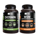 純粋な元のINGREDIENTSのDiosminおよびMSMの束、各365のカプセルはマグネシウムか米の注入口、常に純粋ではないです