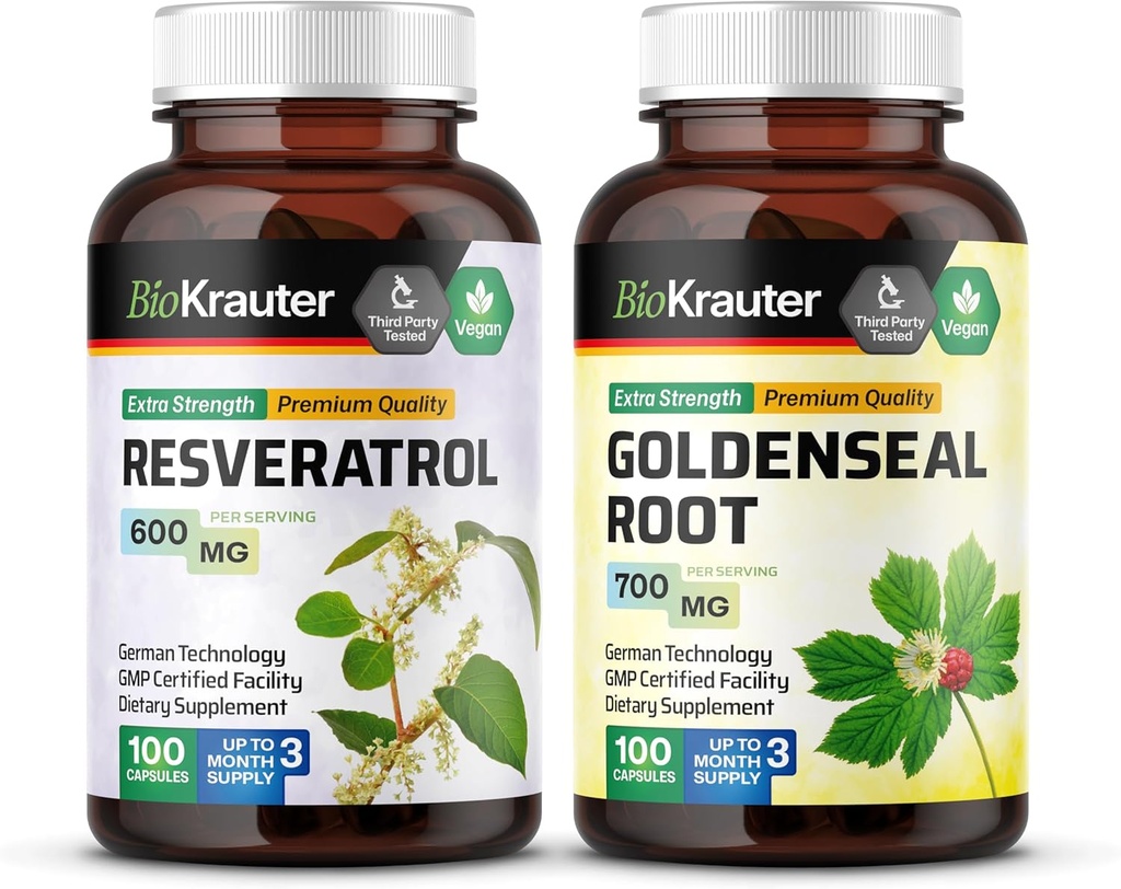 BIO KRAUTER レスベラトロール 100 カプセル & ゴールデンシール 100 カプセル