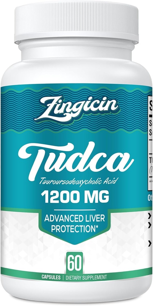 TUDCA Supplement 1200mg - 60 Veggie Capsules,Powerful TUDCA Bile Salts Supplements for Liver,Digestion