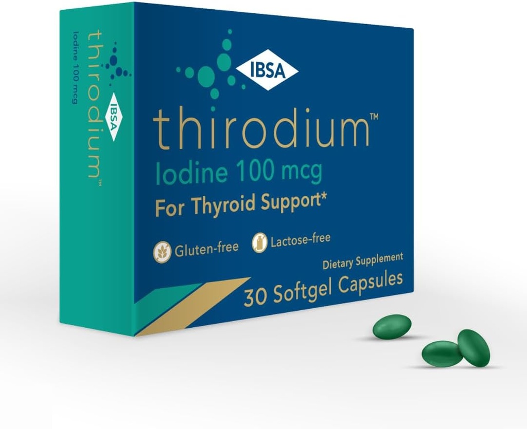 Thirodium - Thyroidサポートサプリメント - 100mcgイオドイン(ソジウムイオトラント) - 増加吸収のための30ソフトゲルカプセル - グルテンフリー、ラクトースフリー、砂糖フリー、非GMO