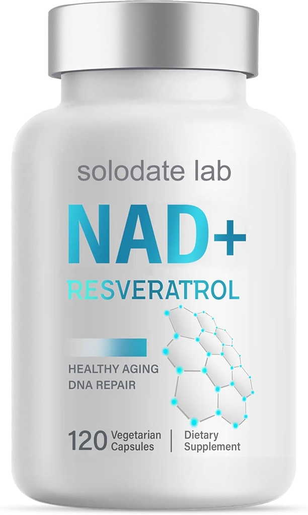 ソロデイトラボNAD +サプリメント1000mg、真NAD +&レスベラトロール、120キャップ