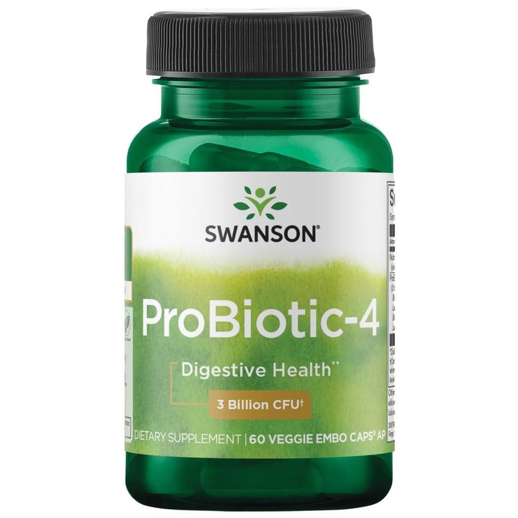 Swanson Probiotic-4 3の鋼片Cfu 60のベジーカプセル