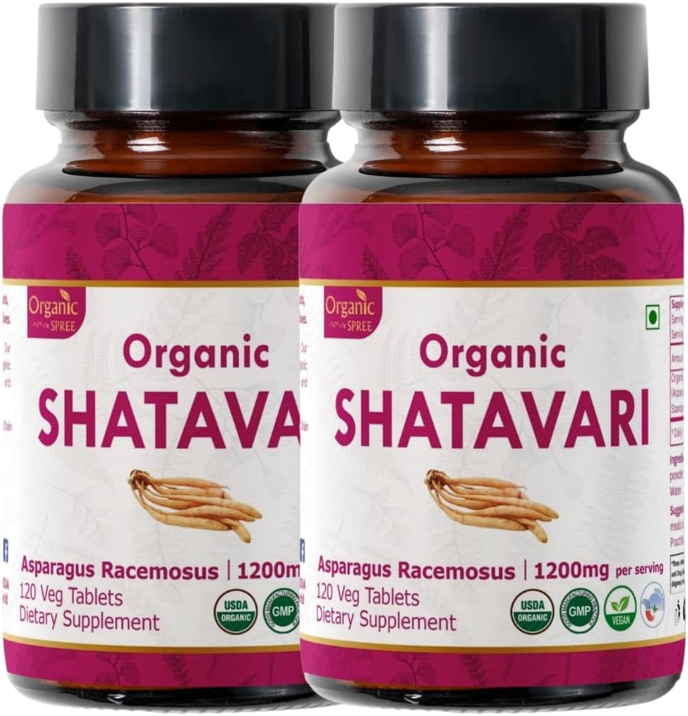 Shatavari 120錠 | アスパラガスレーカス(Shatavari) | USDA オーガニック認定 | 女性の健康と免疫システムをサポート | ダイエットサプリメント 120tab - 2パック