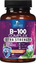 B Complex Vitamins Capsules - with Vitamin B12 B6 B100 C Biotin Folate & Folic Acid - Supplement for Heart, Brain, & Nerve Support - Super Complete B-Complex for Immune & Energy Support - 60 Capsules